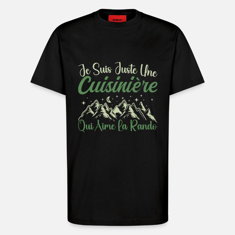 Cuisinière aventurier passionnée de Randonnée - T-shirt bio décontracté fabriqué en UE - SOLID BLACK
