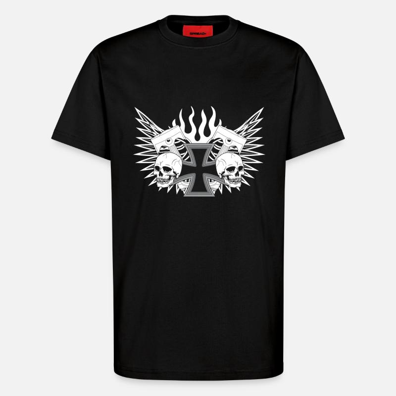biker banner - T-Shirt - made by SPREAD - SOLID BLACK