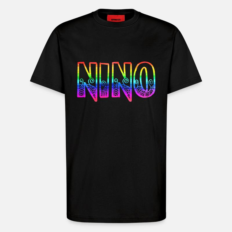 nino rs rainbow - T-Shirt - made by SPREAD - SOLID BLACK