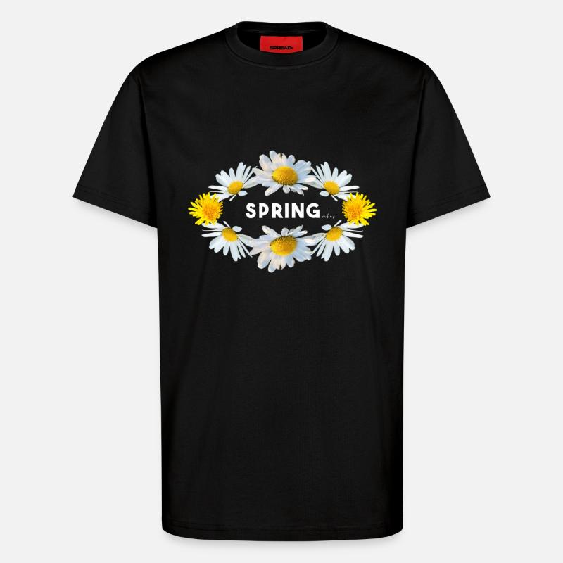 Spring Spring Vibes Flowers - T-Shirt - made by SPREAD - SOLID BLACK