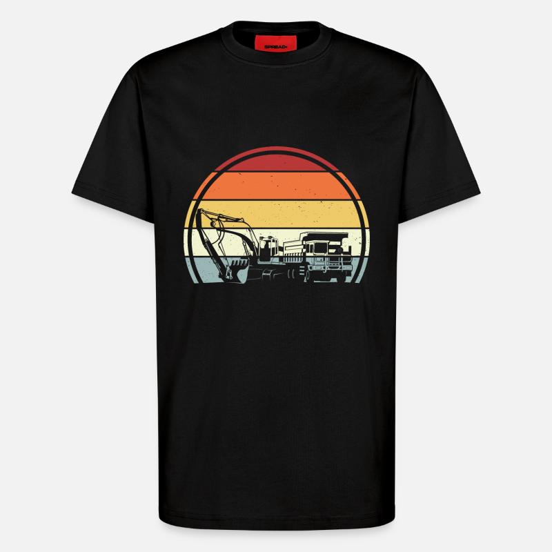 Excavator construction site - T-Shirt - made by SPREAD - SOLID BLACK