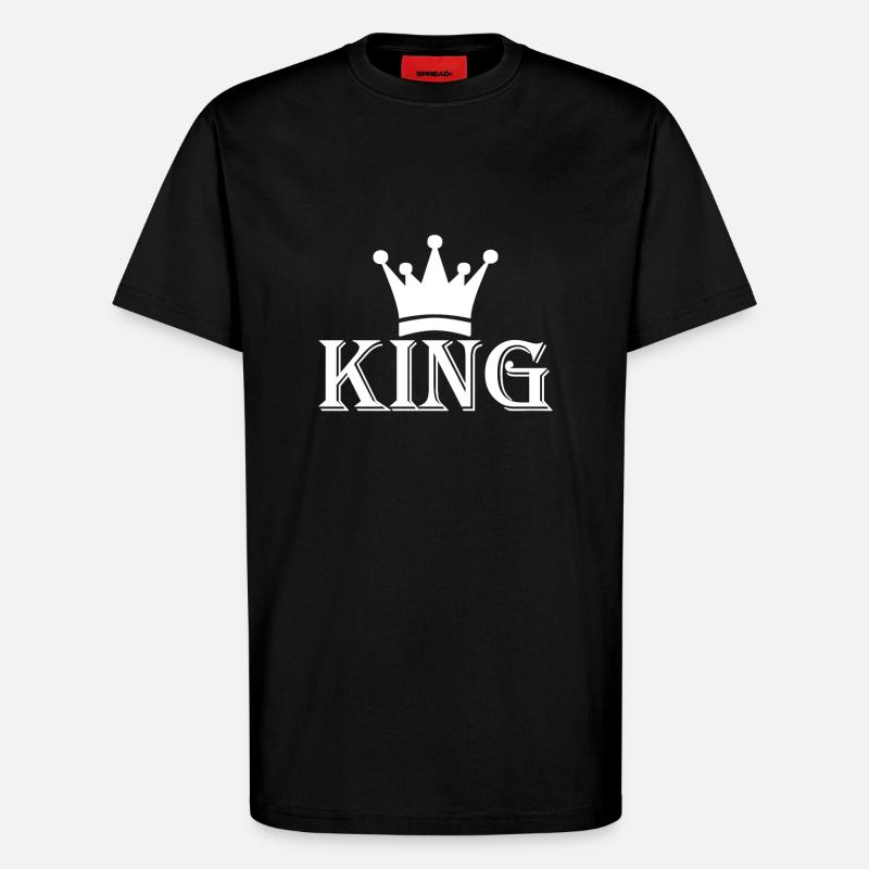 blanc KING - T-shirt bio décontracté fabriqué en UE - SOLID BLACK