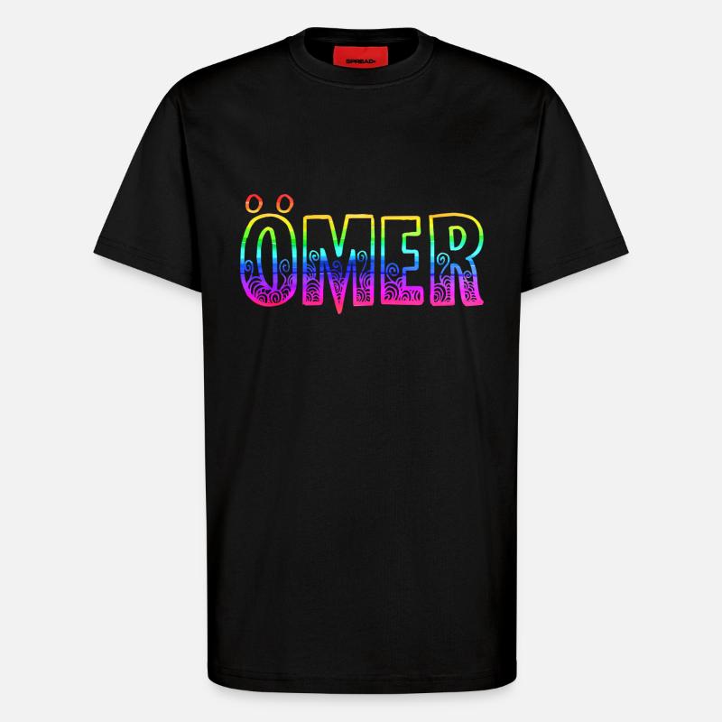 ömer rs regenbogen - T-Shirt - made by SPREAD - SOLID BLACK