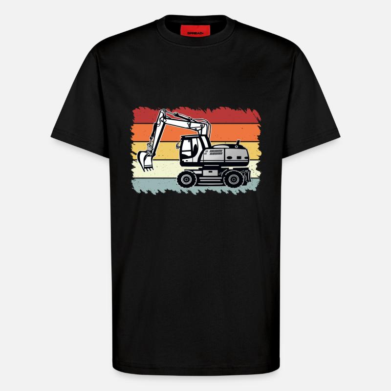 Excavator - T-Shirt - made by SPREAD - SOLID BLACK