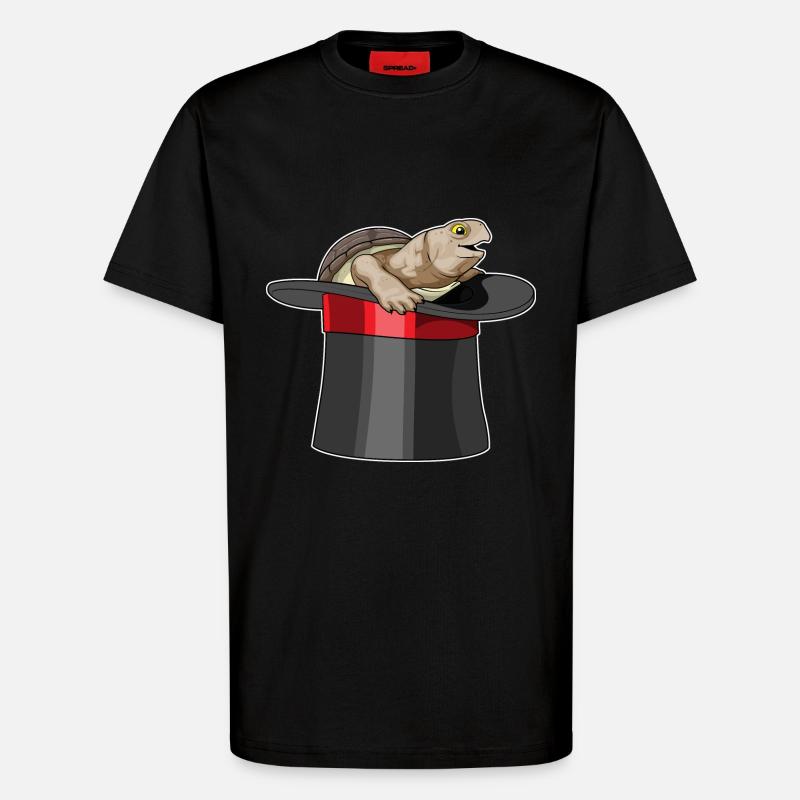 Turtle Wizard Cylinder - T-Shirt - made by SPREAD - SOLID BLACK