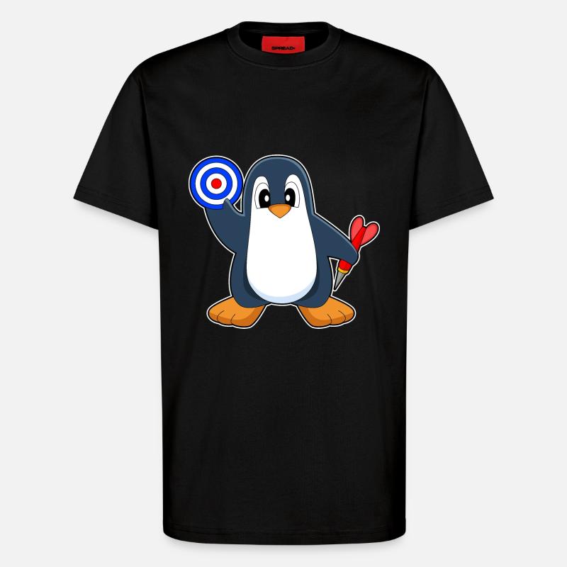 Pingouin Dart Dart - T-shirt bio décontracté fabriqué en UE - SOLID BLACK