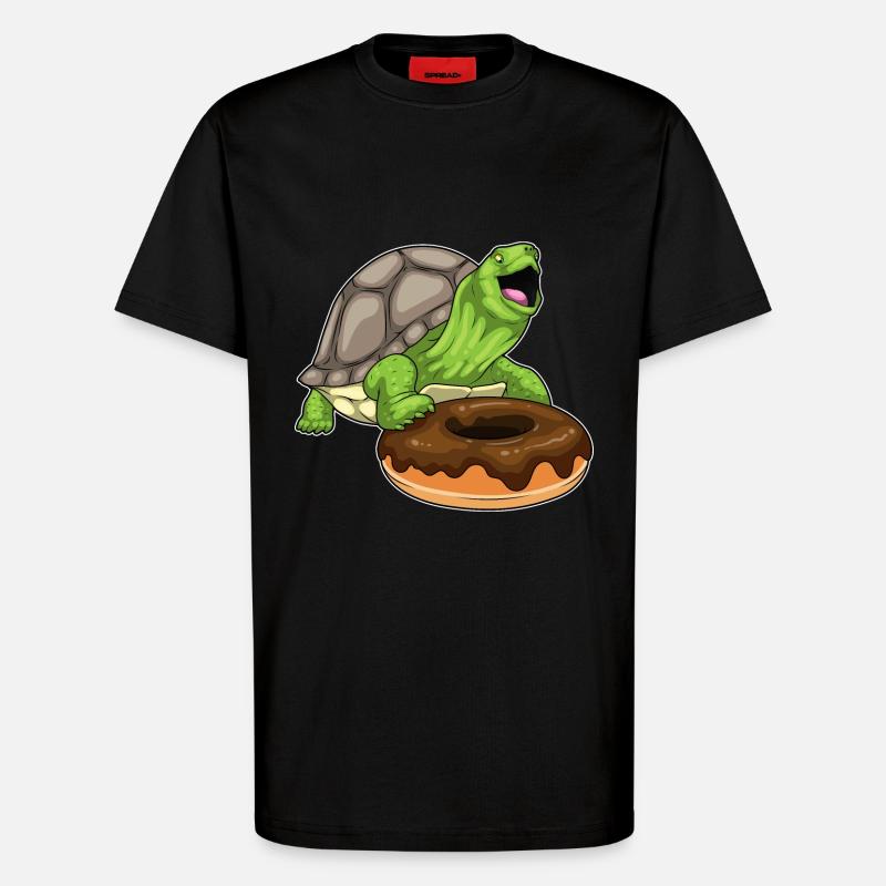 Turtle Donut - T-Shirt - made by SPREAD - SOLID BLACK
