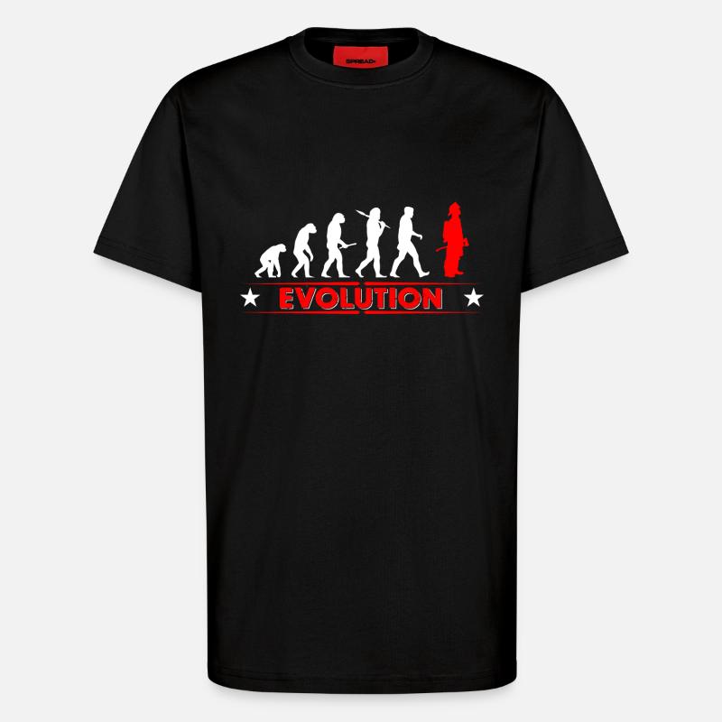 Fire evolution - red/white - T-Shirt - made by SPREAD - SOLID BLACK