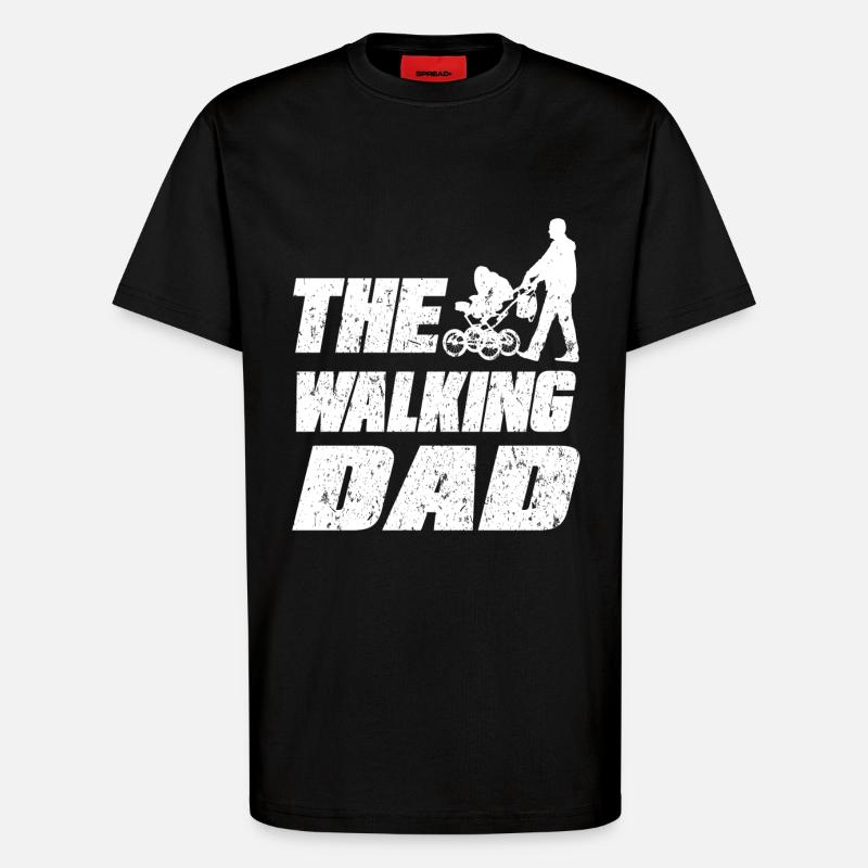 Le père de marche - T-shirt bio décontracté fabriqué en UE - SOLID BLACK