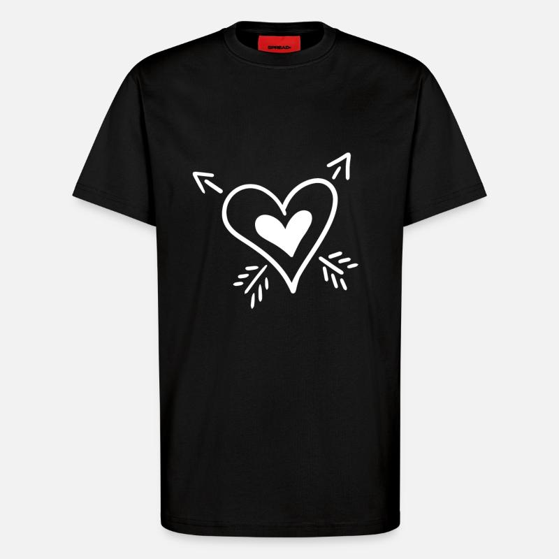Herz Pfeil - T-Shirt - made by SPREAD - SOLID BLACK