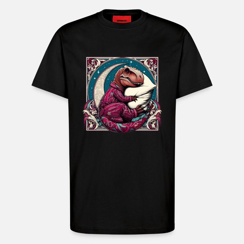 T-Rex Sleeping Hobby Gift - T-Shirt - made by SPREAD - SOLID BLACK