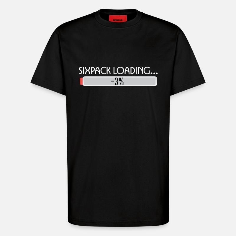 SIXPACK LOADING-2 - T-Shirt - made by SPREAD - SOLID BLACK