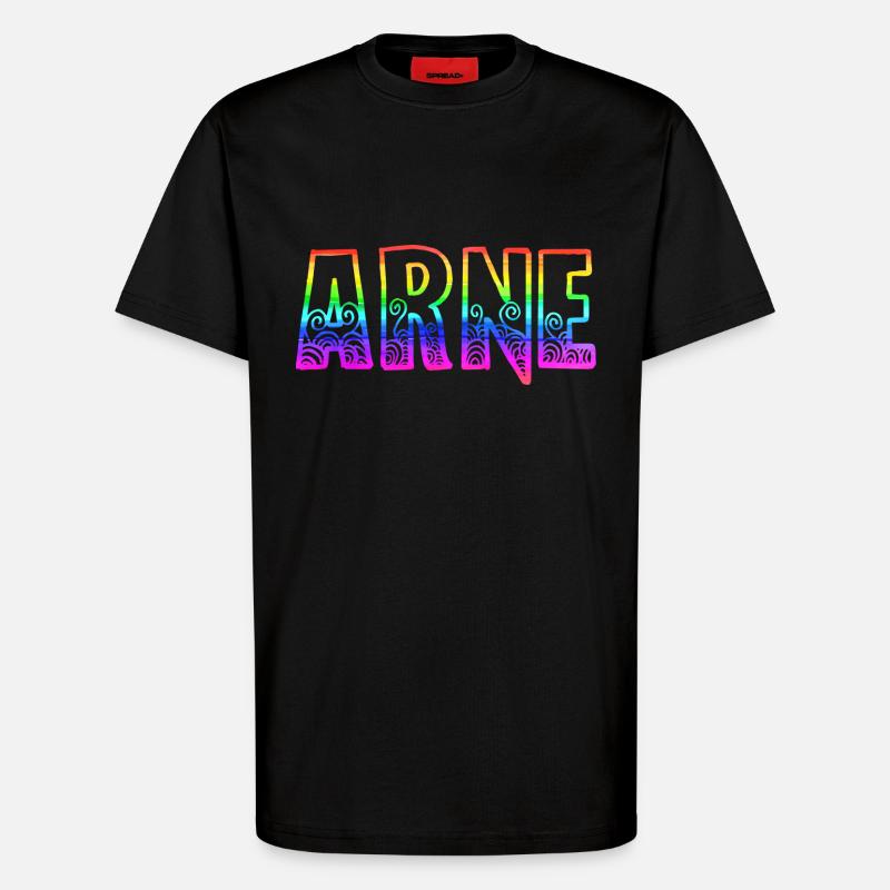 arne rs regenbogen - T-Shirt - made by SPREAD - SOLID BLACK