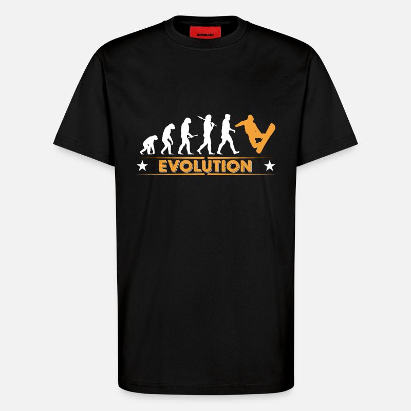 Snowboard Evolution - orange/weiss - T-shirt bio décontracté fabriqué en UE - SOLID BLACK