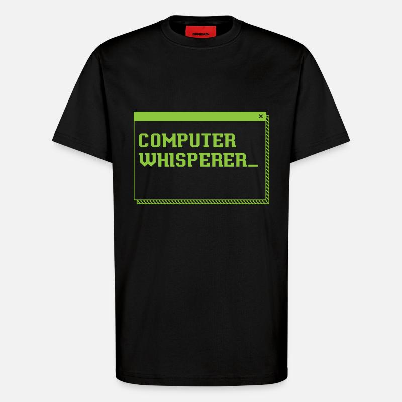Chuchoteur d’ordinateur - T-shirt bio décontracté fabriqué en UE - SOLID BLACK