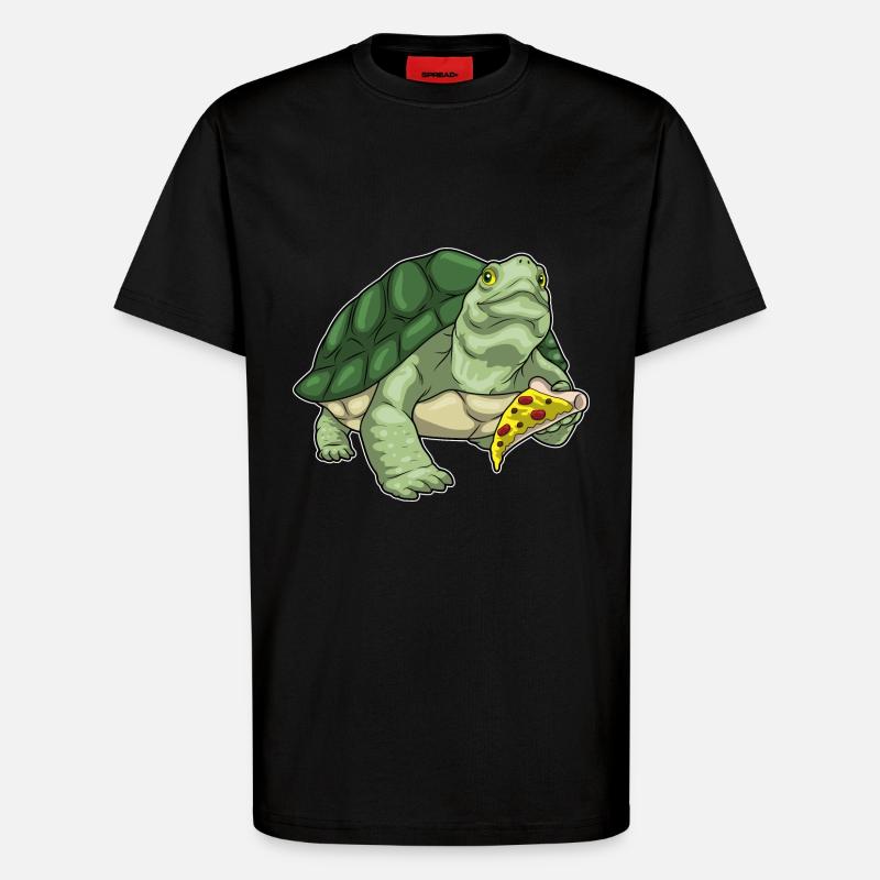 Turtle Pizza - T-Shirt - made by SPREAD - SOLID BLACK