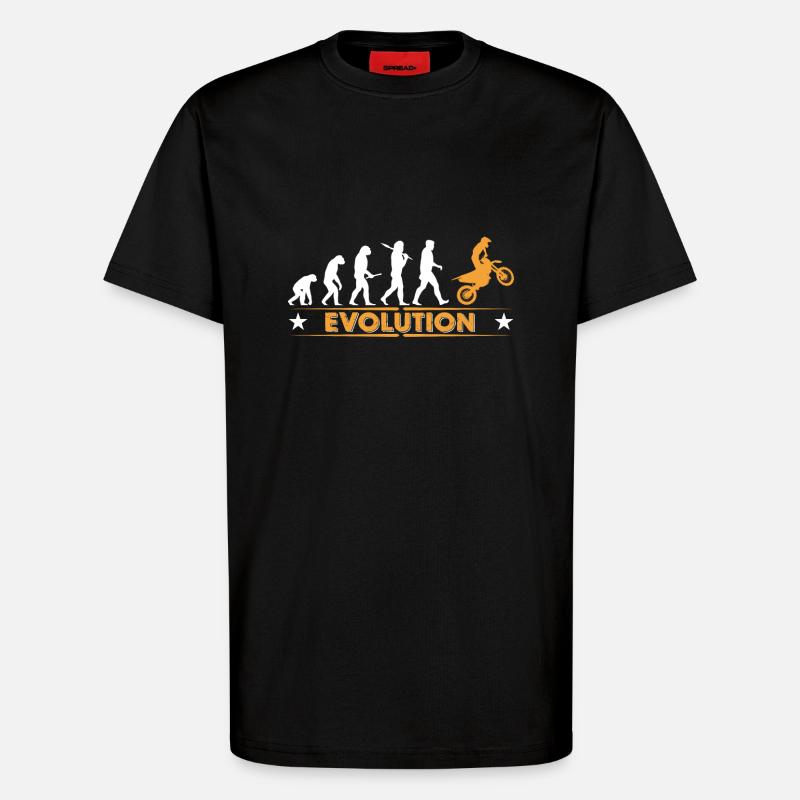 Motocross Evolution - orange/weiss - T-Shirt - made by SPREAD - SOLID BLACK