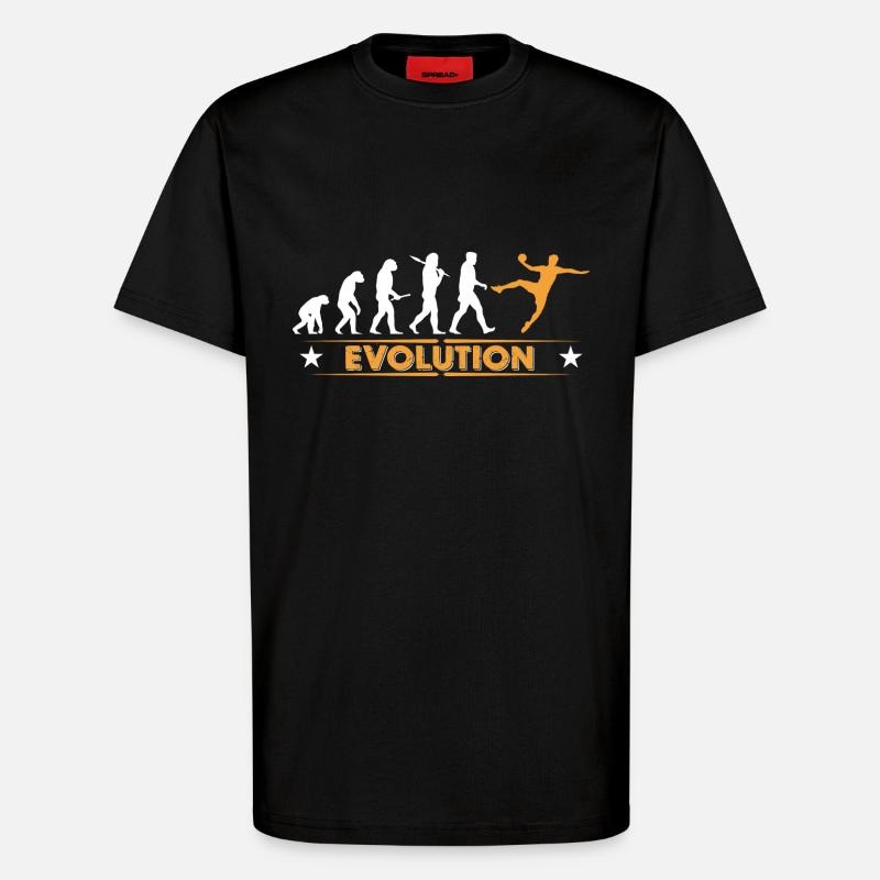 Handball Evolution - orange/weiss - T-shirt bio décontracté fabriqué en UE - SOLID BLACK