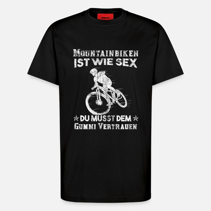 Mountain biker gift - T-Shirt - made by SPREAD - SOLID BLACK