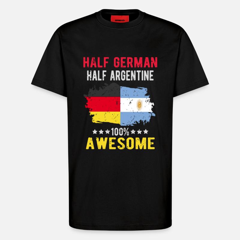 Half German Half Argentine - T-Shirt - made by SPREAD - SOLID BLACK