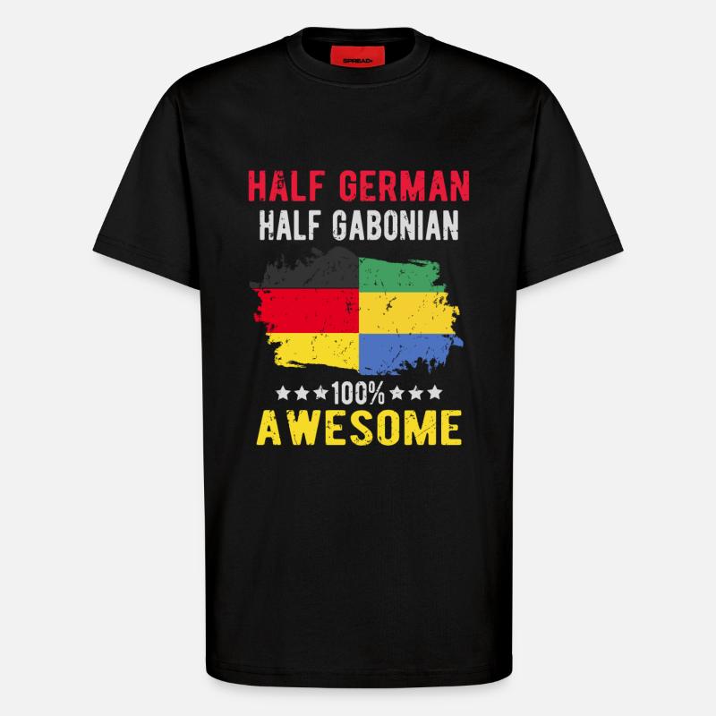 Half German Half Gabonese - T-Shirt - made by SPREAD - SOLID BLACK