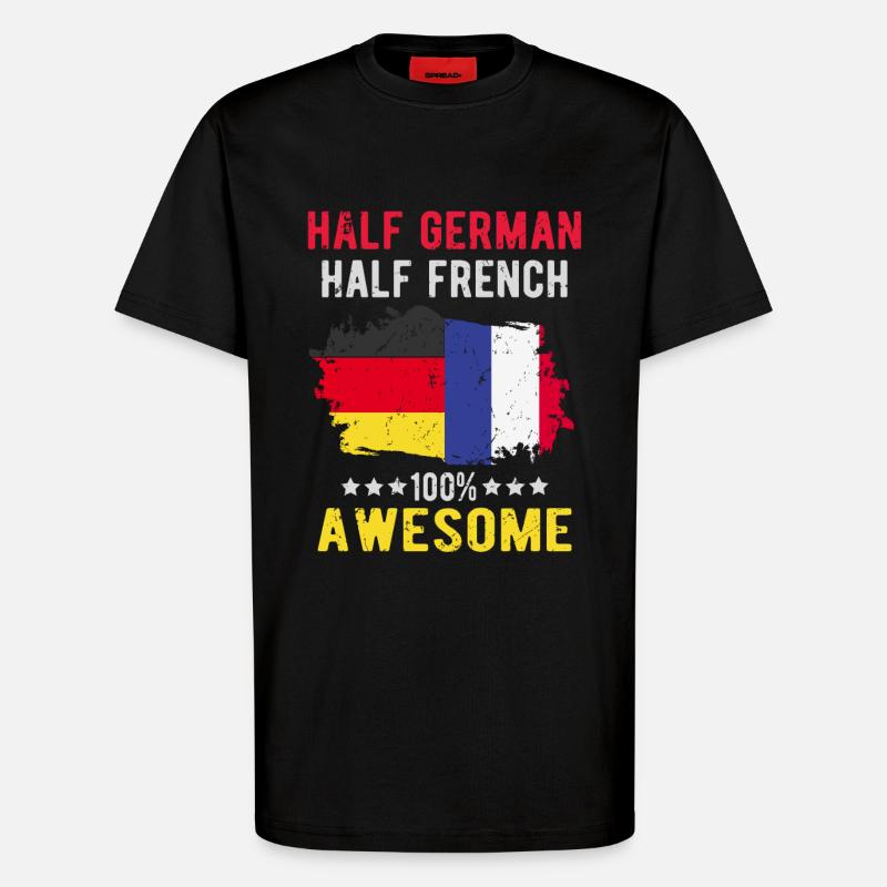 Half German Half German - T-Shirt - made by SPREAD - SOLID BLACK