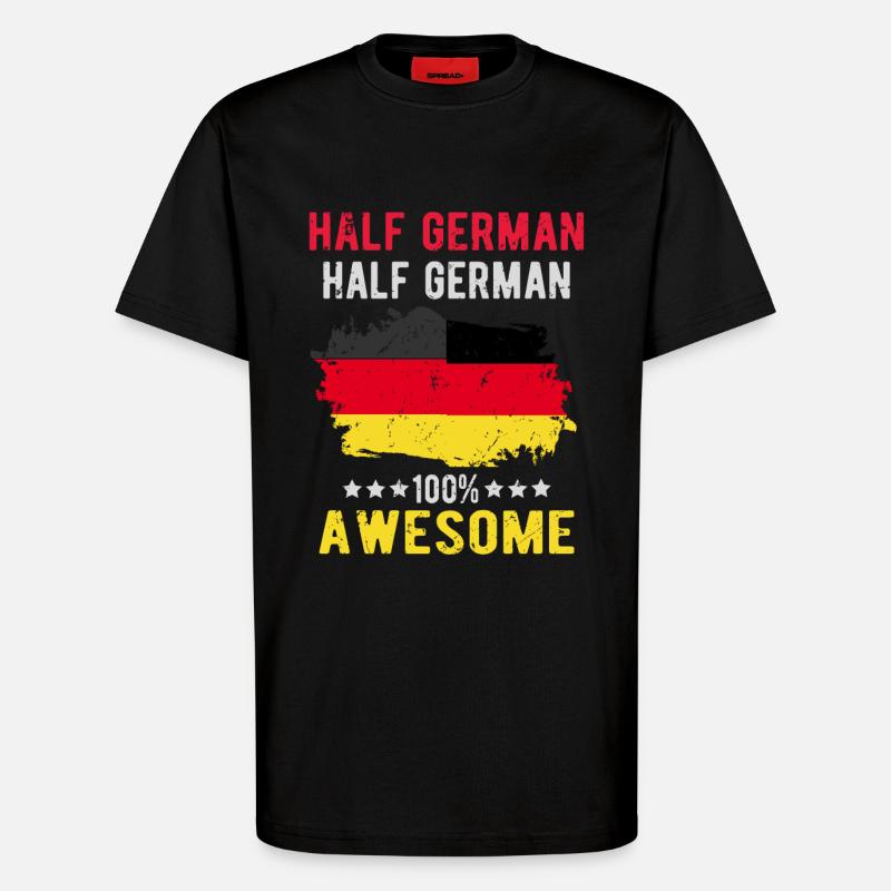 Half German Half German - T-Shirt - made by SPREAD - SOLID BLACK