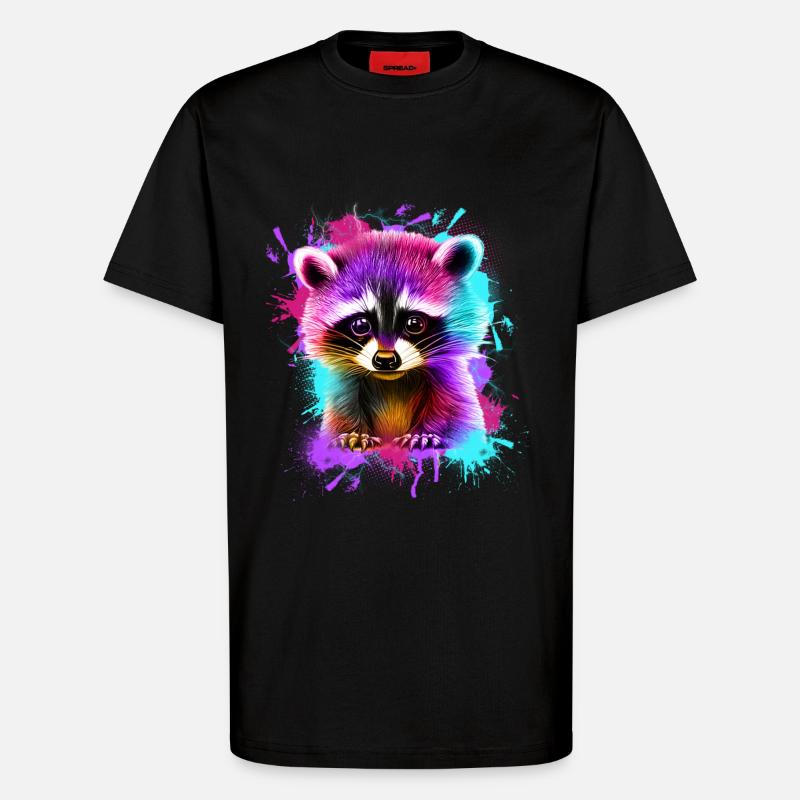 Waschbär - T-Shirt - made by SPREAD - SOLID BLACK