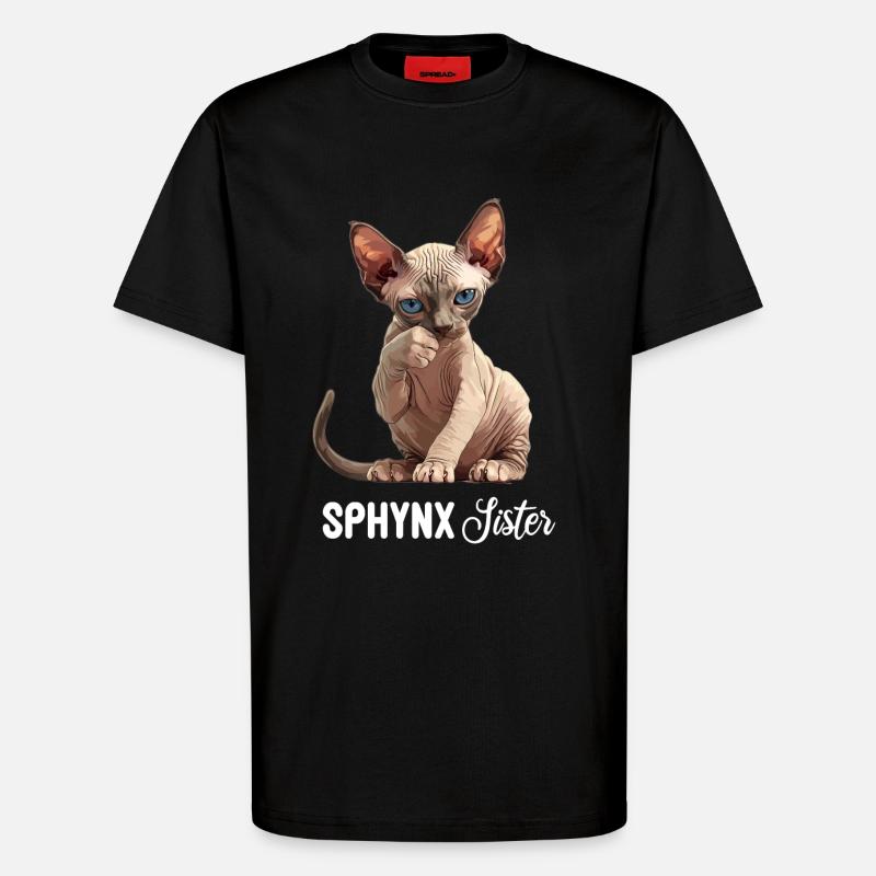 Sphynx Chaton Sphynx Chat - T-shirt bio décontracté fabriqué en UE - SOLID BLACK