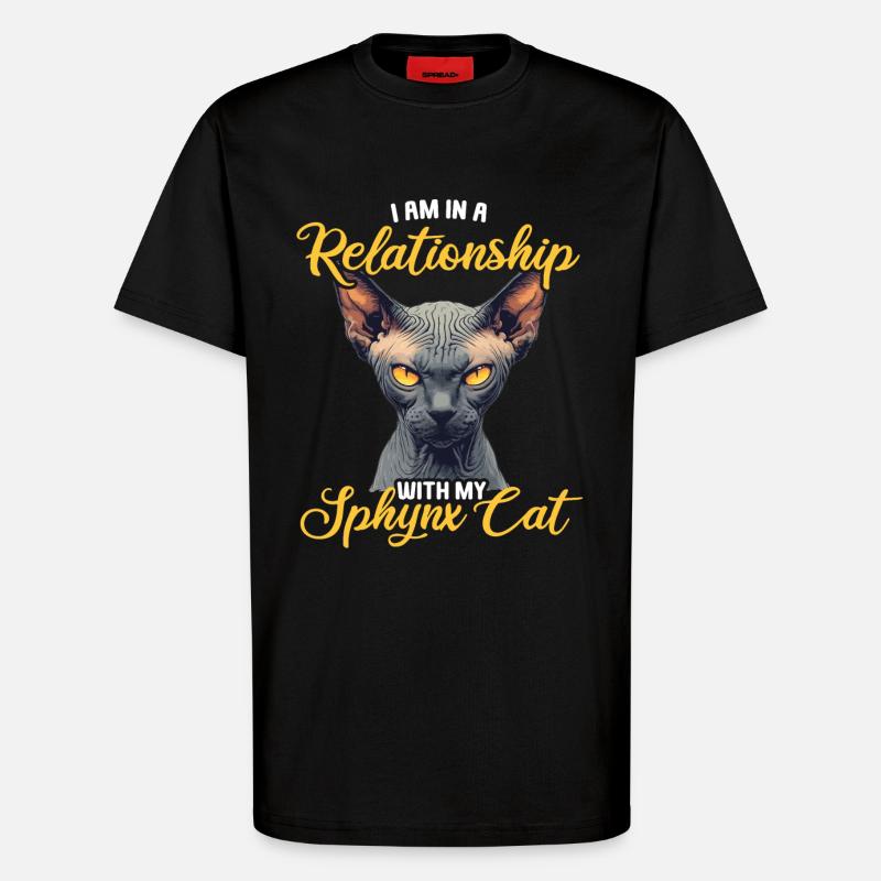 Chaton Sphynx Chat Sphynx - T-shirt bio décontracté fabriqué en UE - SOLID BLACK
