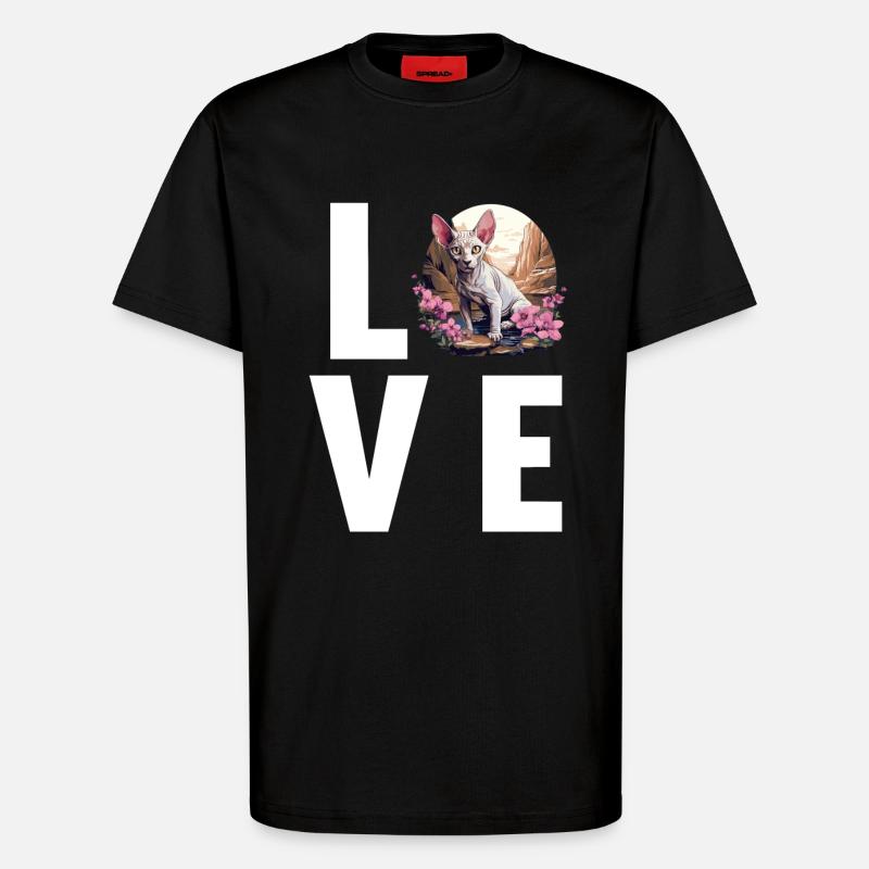 Sphynx Kätzchen Sphynx Katze - T-Shirt - made by SPREAD - SOLID BLACK