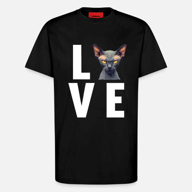 Sphynx Kätzchen Sphynx Katze - T-Shirt - made by SPREAD - SOLID BLACK