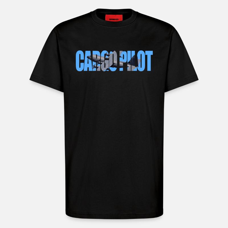 Cargo Pilot C-130 - T-Shirt - made by SPREAD - SOLID BLACK