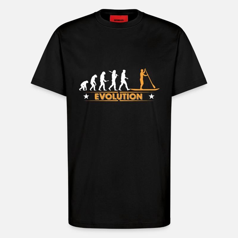 SUP - Stand up paddle - Evolution - T-Shirt - made by SPREAD - SOLID BLACK