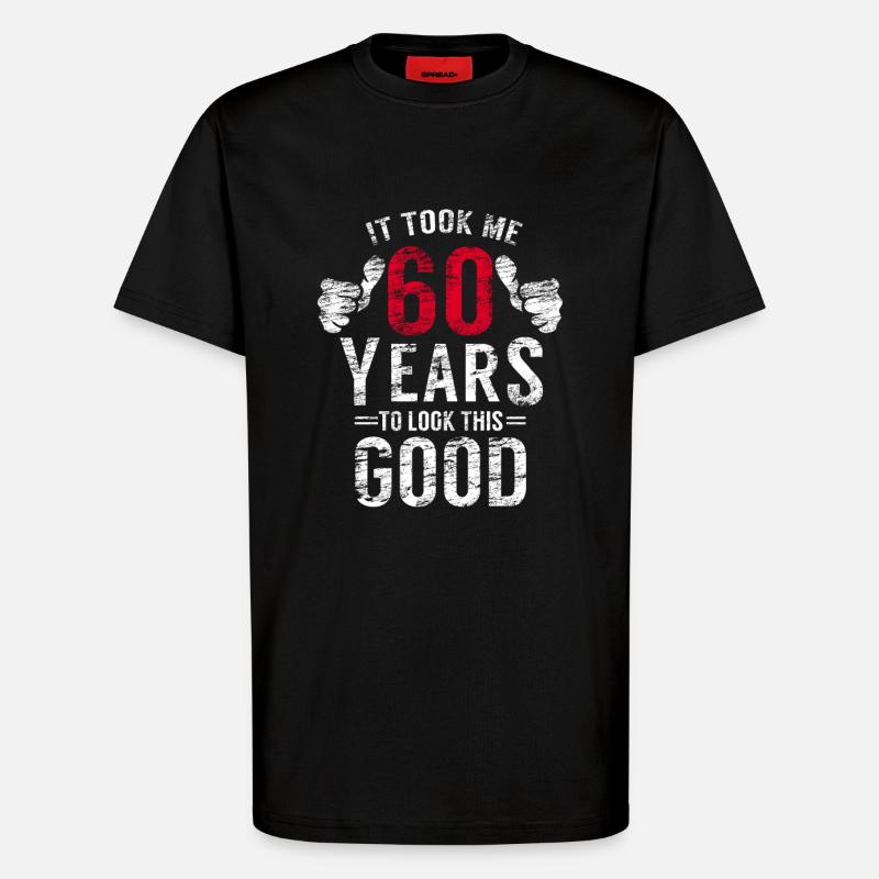 60 ans 60e anniversaire - T-shirt bio décontracté fabriqué en UE - SOLID BLACK