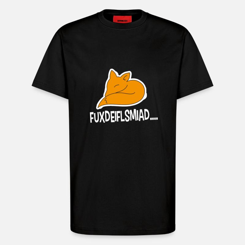 Fuxdeiflsmiad ... - T-shirt bio décontracté fabriqué en UE - SOLID BLACK
