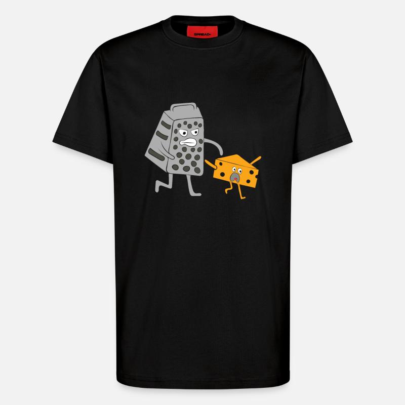 Fromage râpe fromage de chasse - T-shirt bio décontracté fabriqué en UE - SOLID BLACK