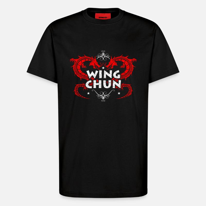 Wing Chun - T-shirt bio décontracté fabriqué en UE - SOLID BLACK