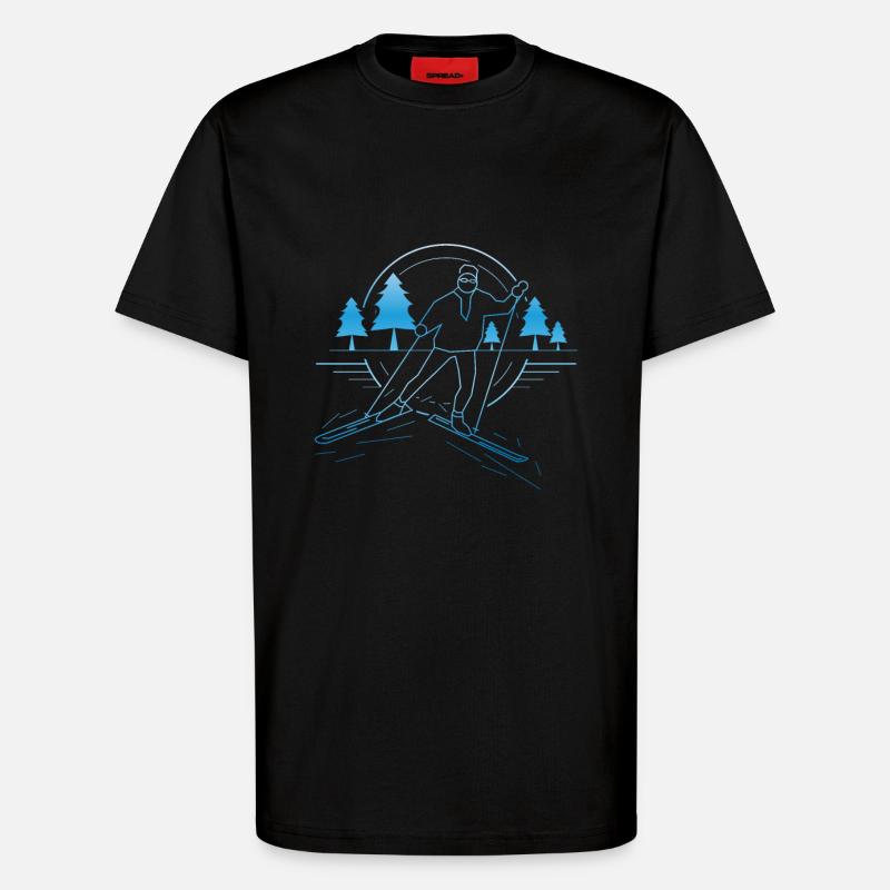 Langlauf Design - T-Shirt - made by SPREAD - SOLID BLACK