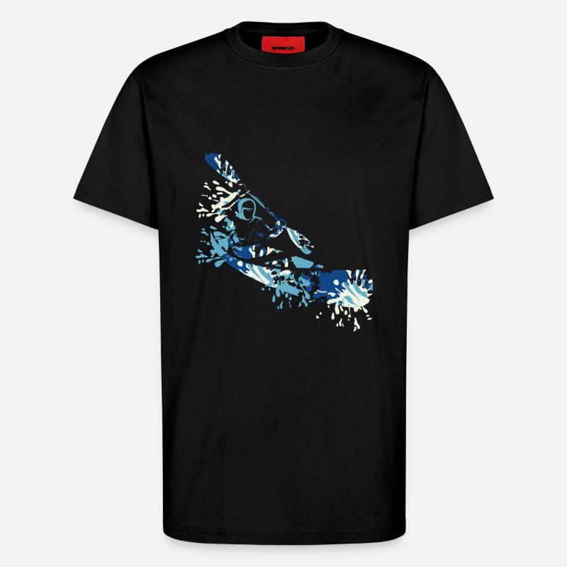 Kanu splash - T-Shirt - made by SPREAD - SOLID BLACK