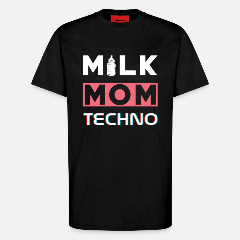 Milk Mom Techno - T-Shirt - made by SPREAD - SOLID BLACK