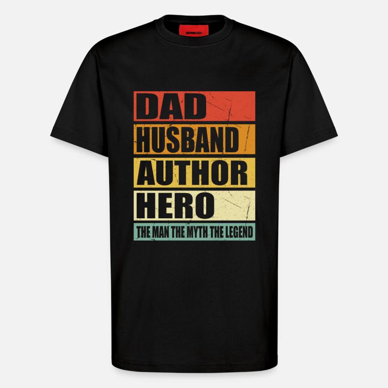 Vater Ehemann Autor Held - T-Shirt - made by SPREAD - SOLID BLACK