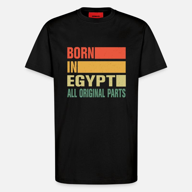 Né en Égypte - T-shirt bio décontracté fabriqué en UE - SOLID BLACK