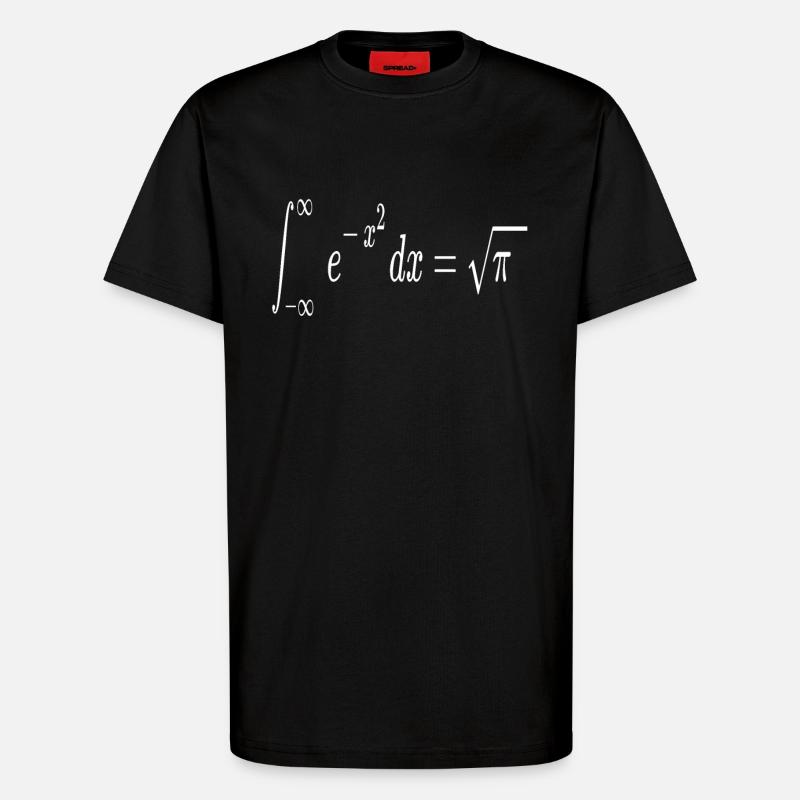 Gaussian integral Mathematical mathematical - T-Shirt - made by SPREAD - SOLID BLACK