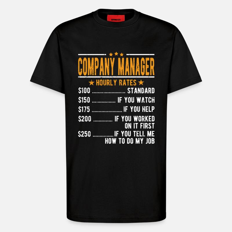 Manager Stundenlohn - T-Shirt - made by SPREAD - SOLID BLACK