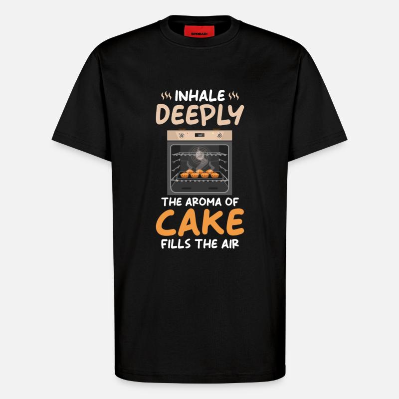 Cakes, baking, baking, bakery - T-Shirt - made by SPREAD - SOLID BLACK