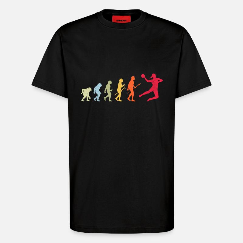 Évolution du handball - T-shirt bio décontracté fabriqué en UE - SOLID BLACK