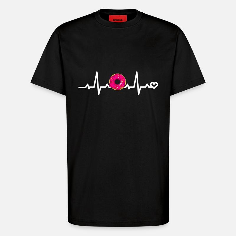 Pinker Donut Liebe - T-Shirt - made by SPREAD - SOLID BLACK