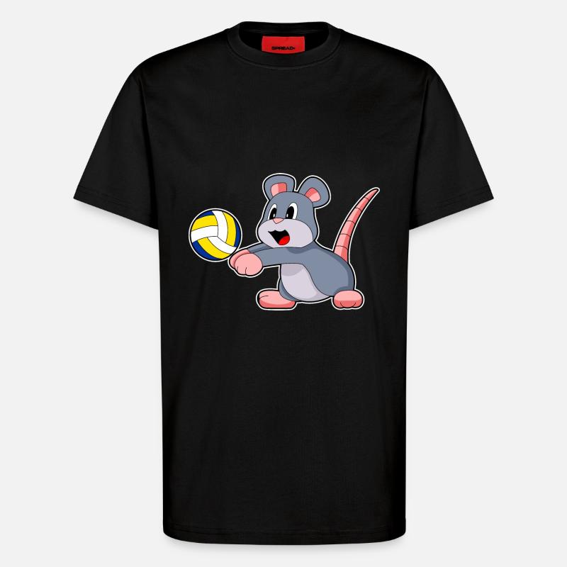 Maus Volleyball - T-Shirt - made by SPREAD - SOLID BLACK