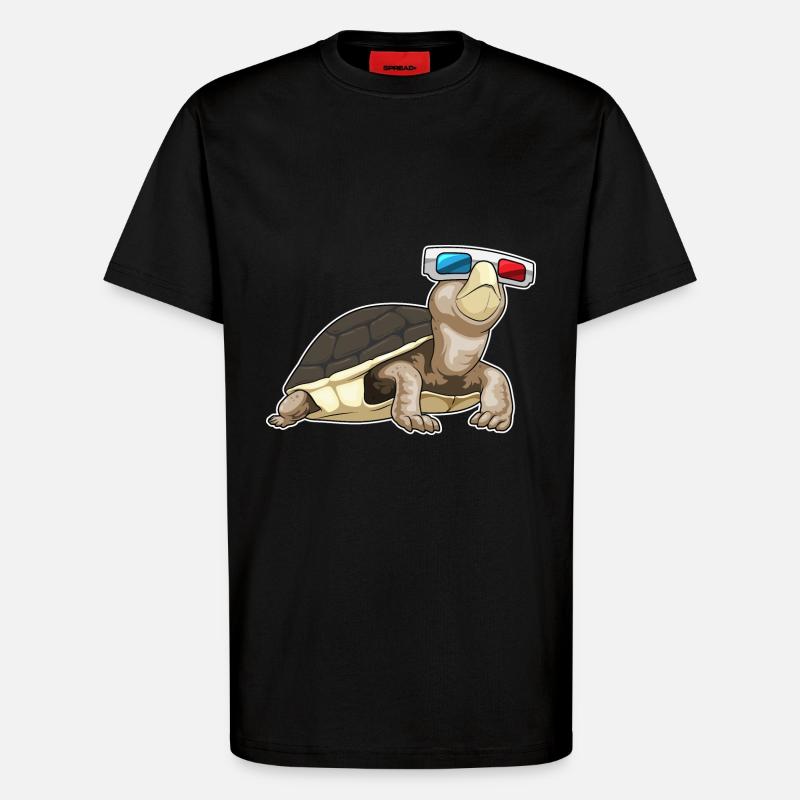 Schildkröte Brille - T-Shirt - made by SPREAD - SOLID BLACK